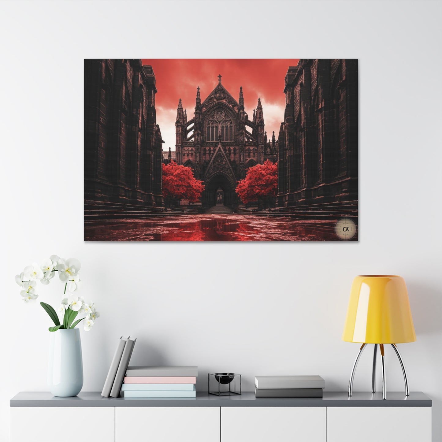 Art by Kendyll: "Cathedral in Red" on Canvas