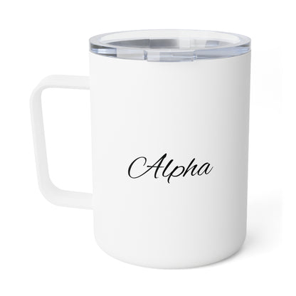 10 oz White Alpha Fireball Stainless Mug