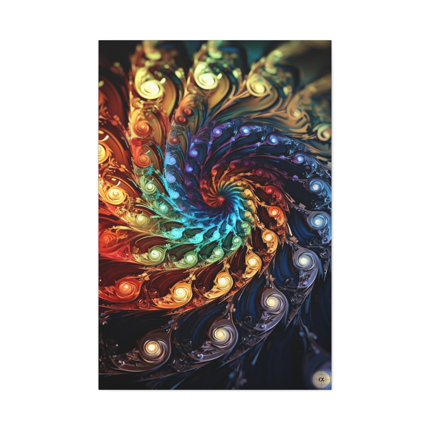 Art by Kendyll: "Peacock Pinwheel" on Canvas