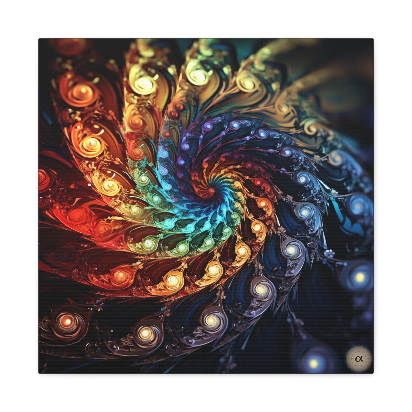 Art by Kendyll: "Peacock Pinwheel" on Canvas