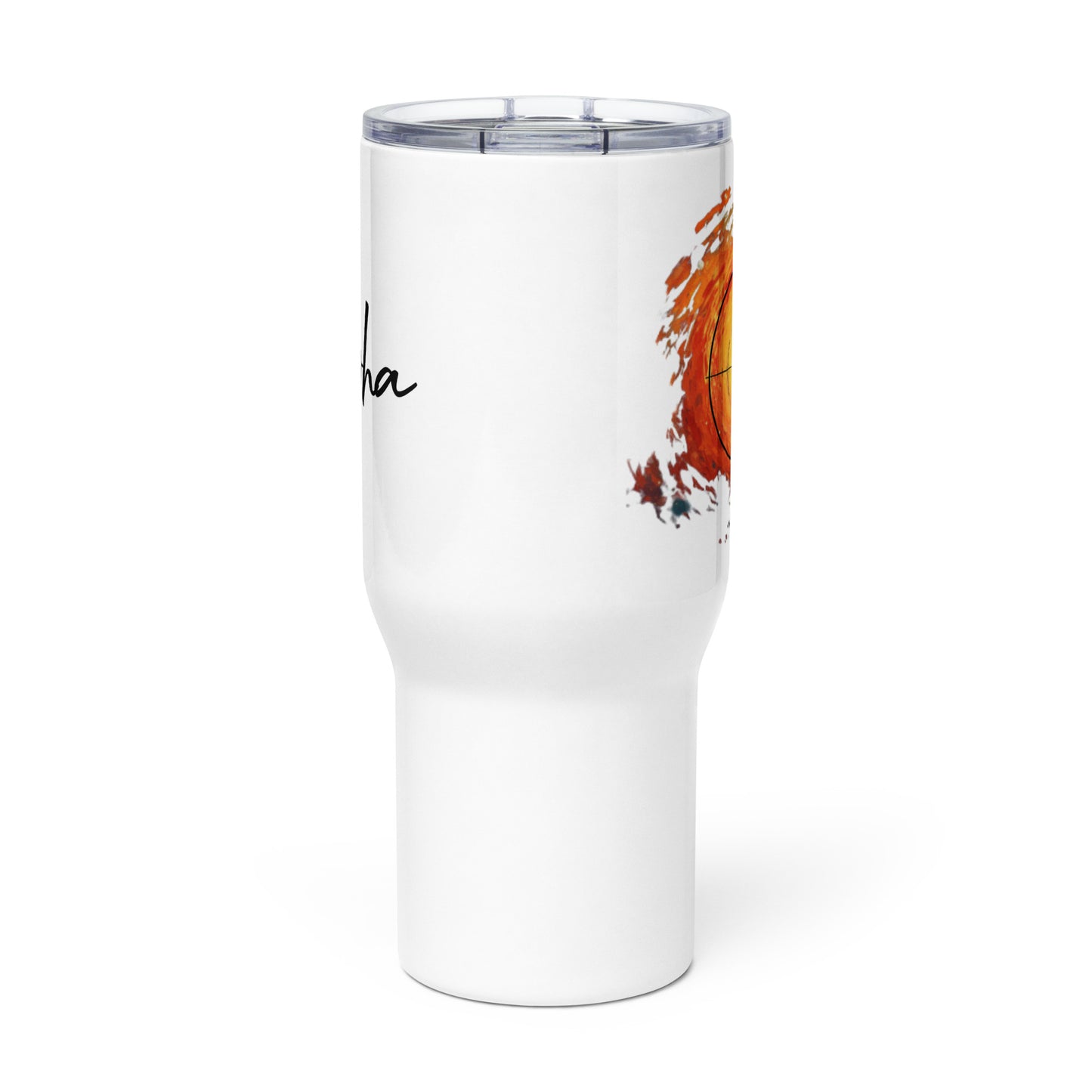 Alpha Fireball Stainless Steel Travel Mug With Handle
